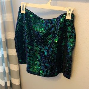 Green/ Blue sequence skirt